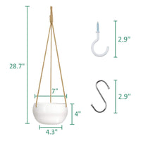 Spot Nylon Rope Hemp Rope Wall Hanging Ceramic Flowerpot Indoor Living Room Green Plants Succulent Potted Decoration