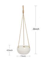 Spot Nylon Rope Hemp Rope Wall Hanging Ceramic Flowerpot Indoor Living Room Green Plants Succulent Potted Decoration