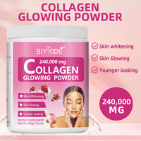 OEM ODM Private Label Collagen Glowing Powder Herbal Supplement Collagen Protein Drink Mix Powder Support Healthy Skin Brightening Beauty From Within Joint Strength